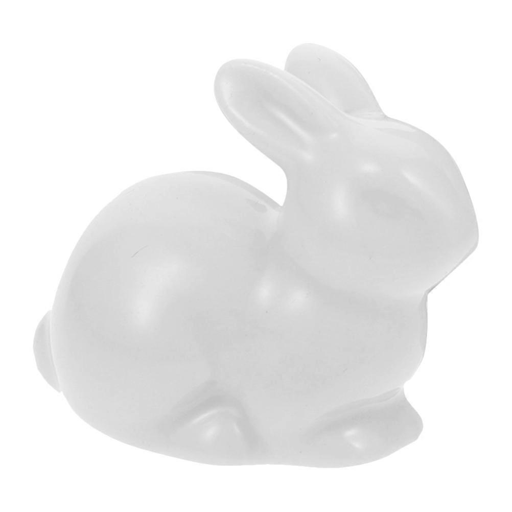 4Pcs Ceramic Bunny Figurines for Decoration White Small Rabbit Statue