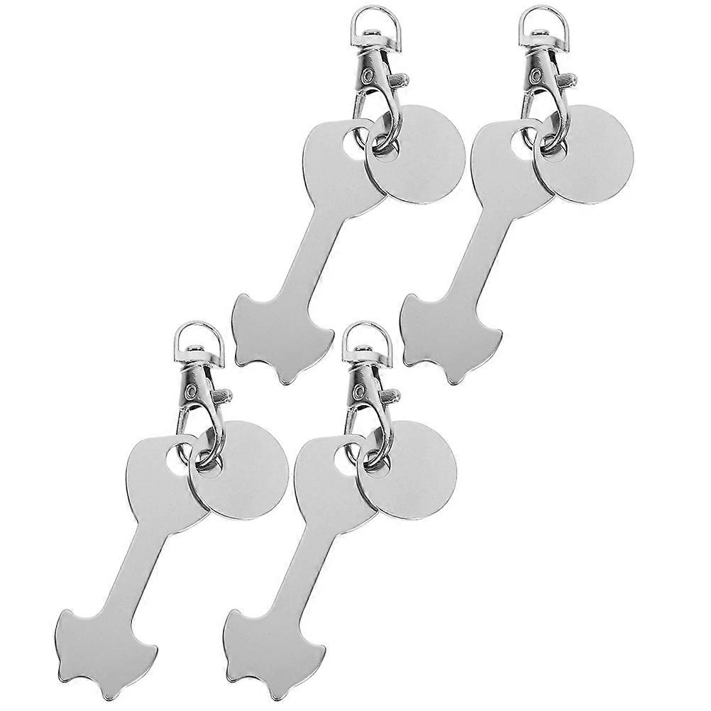 Silver Shopping Trolley Token Keyring for Convenient Use 16Pcs Pack