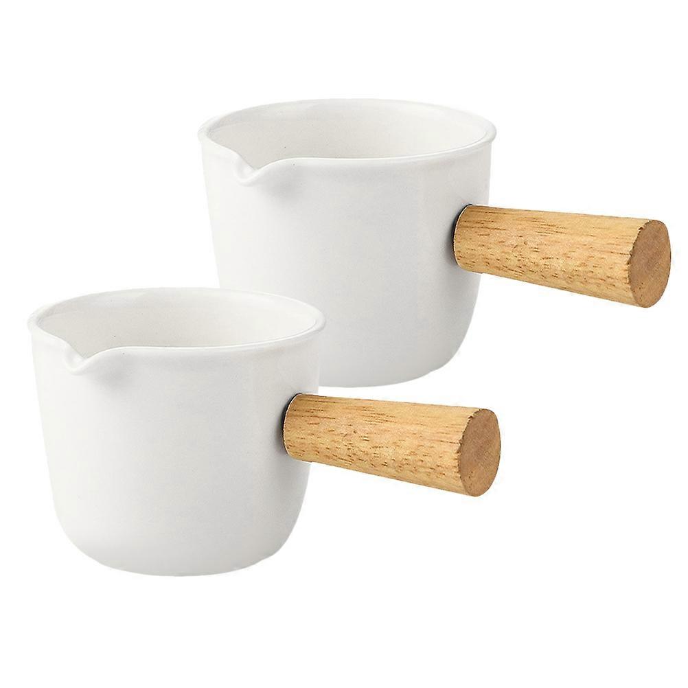 White Ceramic Pitcher Mini Creamer Jug for Milk Pouring 4Pcs