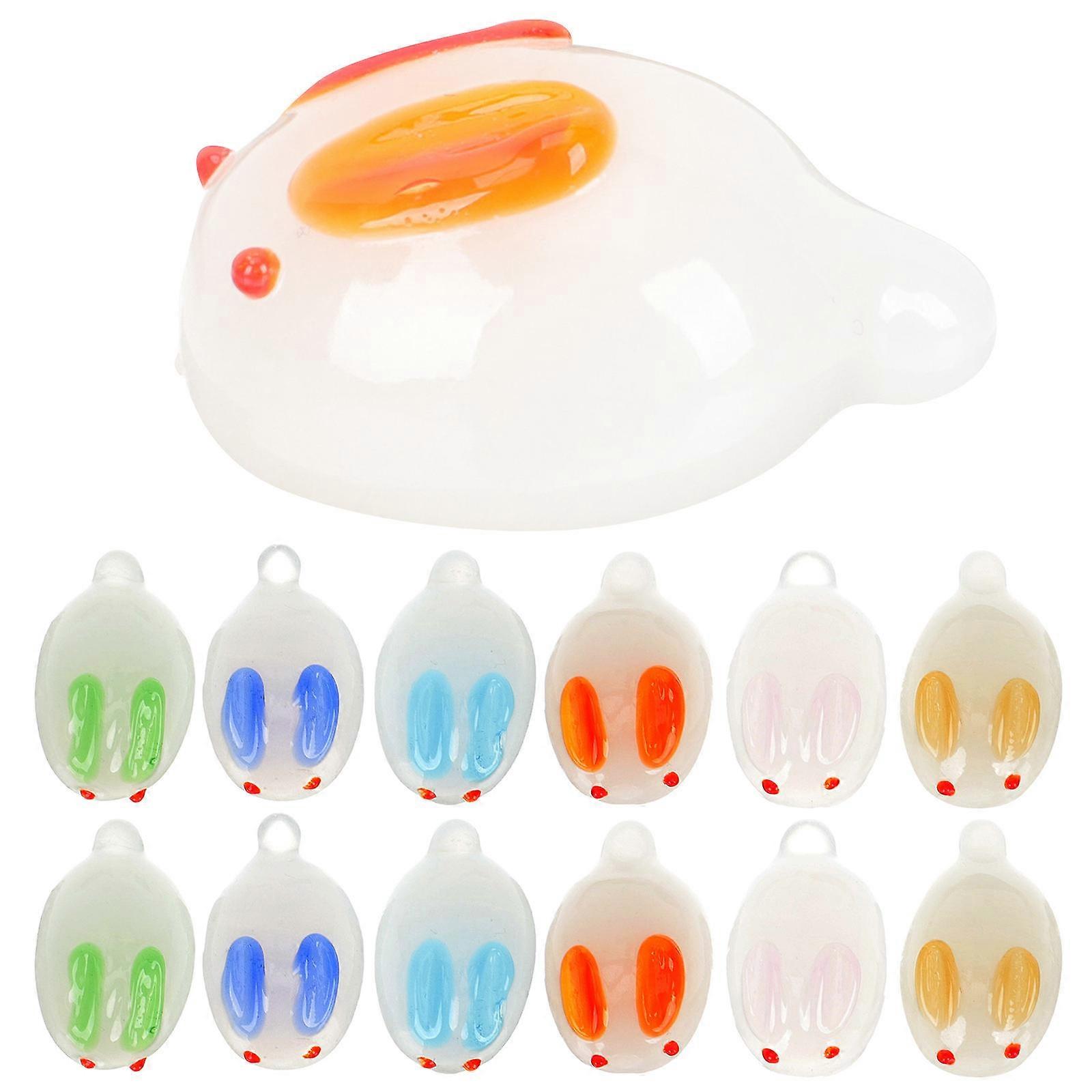 Glass Rabbit Decors Living Room Rabbit Adornments for DIY Use 75Pcs