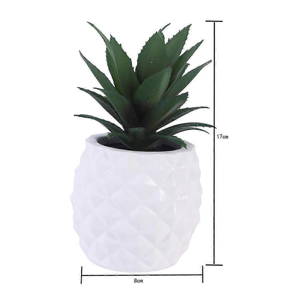 Desktop Ornament 2Pcs Pineapple Shaped Resin Simulation Plant For Home Office Store Festival Decoration In White