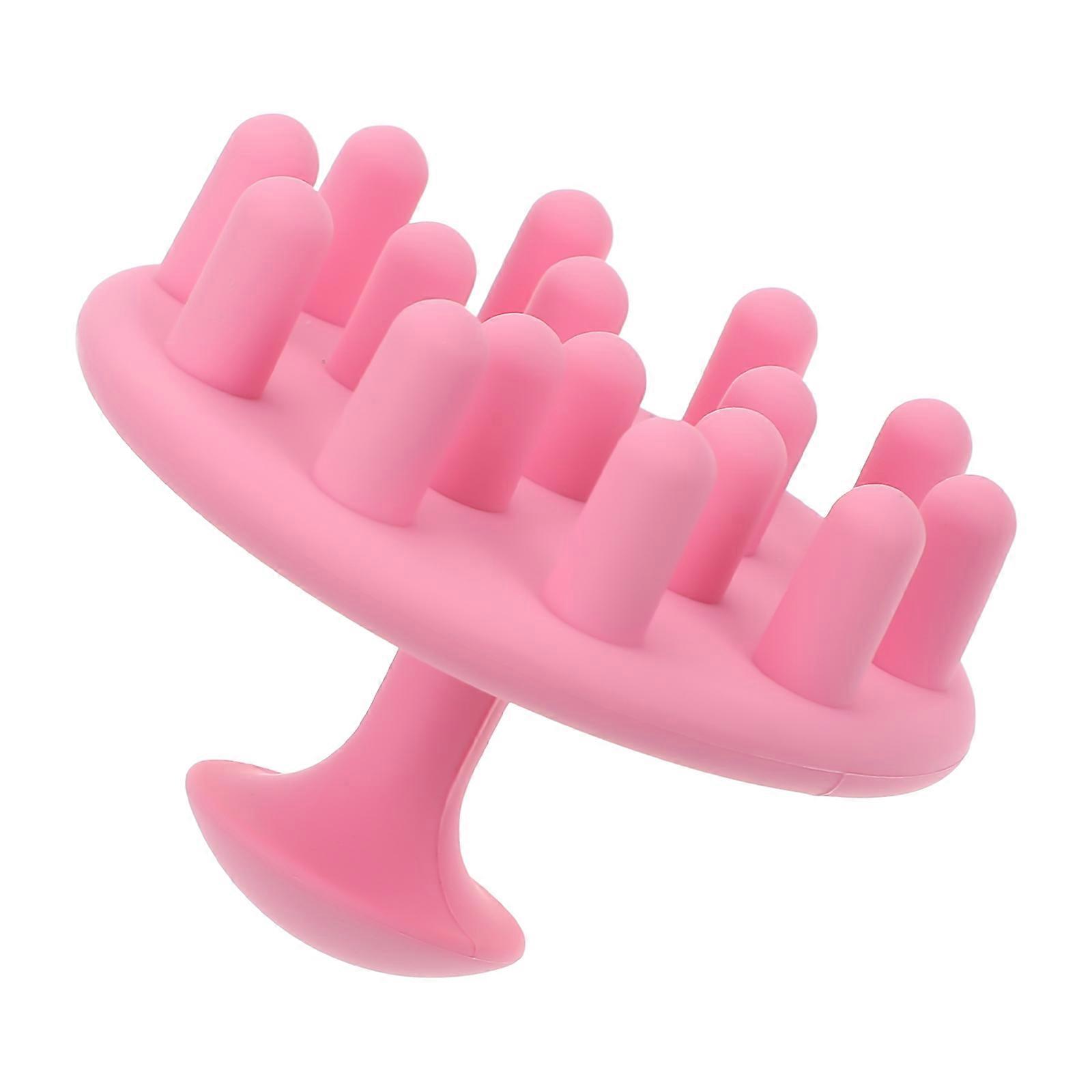 Scalp Massaging Brush Head Massage Tool Random Color Silicone Shampooing 3.1×3.1×2.4in 1Pc