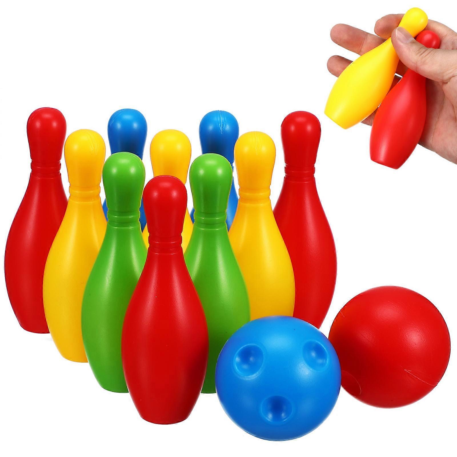 Kid Bowling Toy Mini Bowling Game for Playing 3Sets Assorted Color Toy