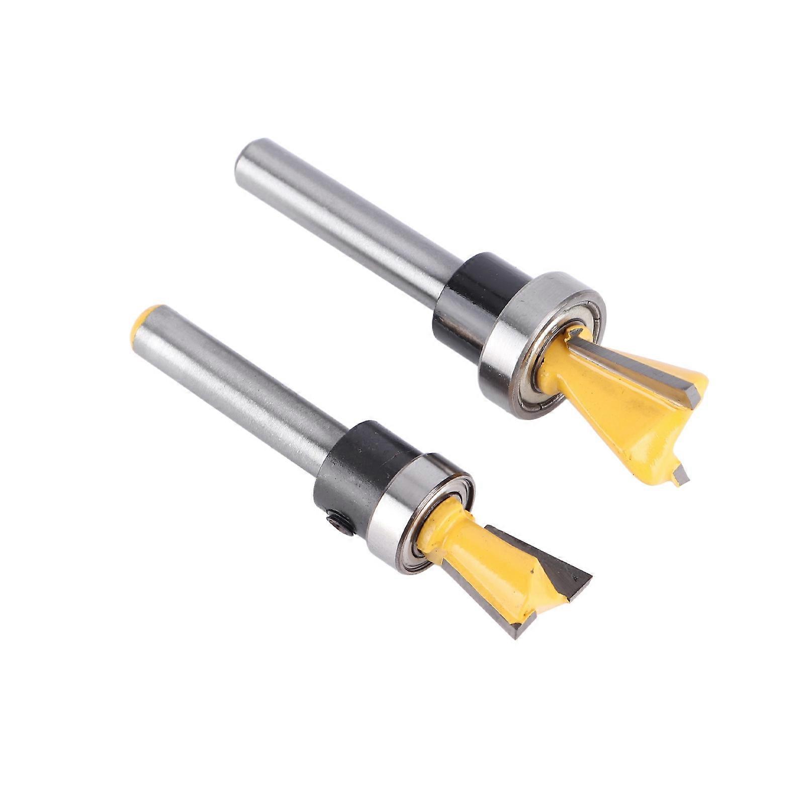 2Pcs 1/4in Shank Dovetail Bit Joint Router Cutter Set 1/2in & 5/8in