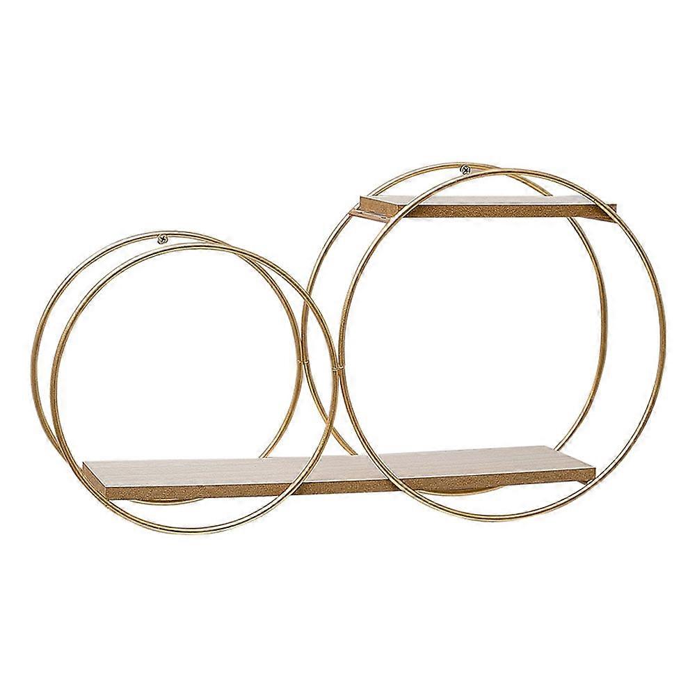 Iron Art Rack Wall Hanging Rack Round Shelf for 2Pcs