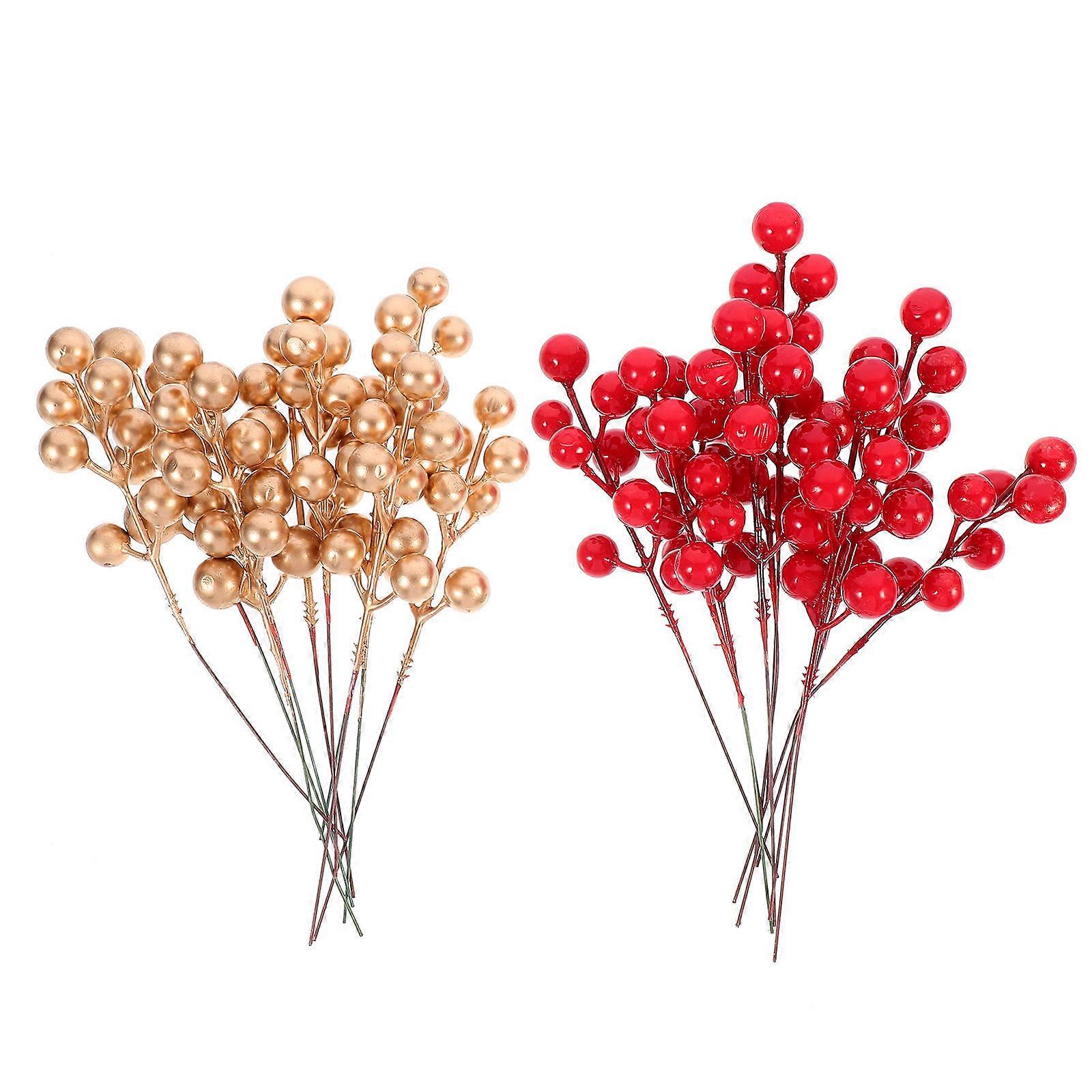 Artificial Berry Stem Simulation Berry Stems for Decoration 20Pcs Red