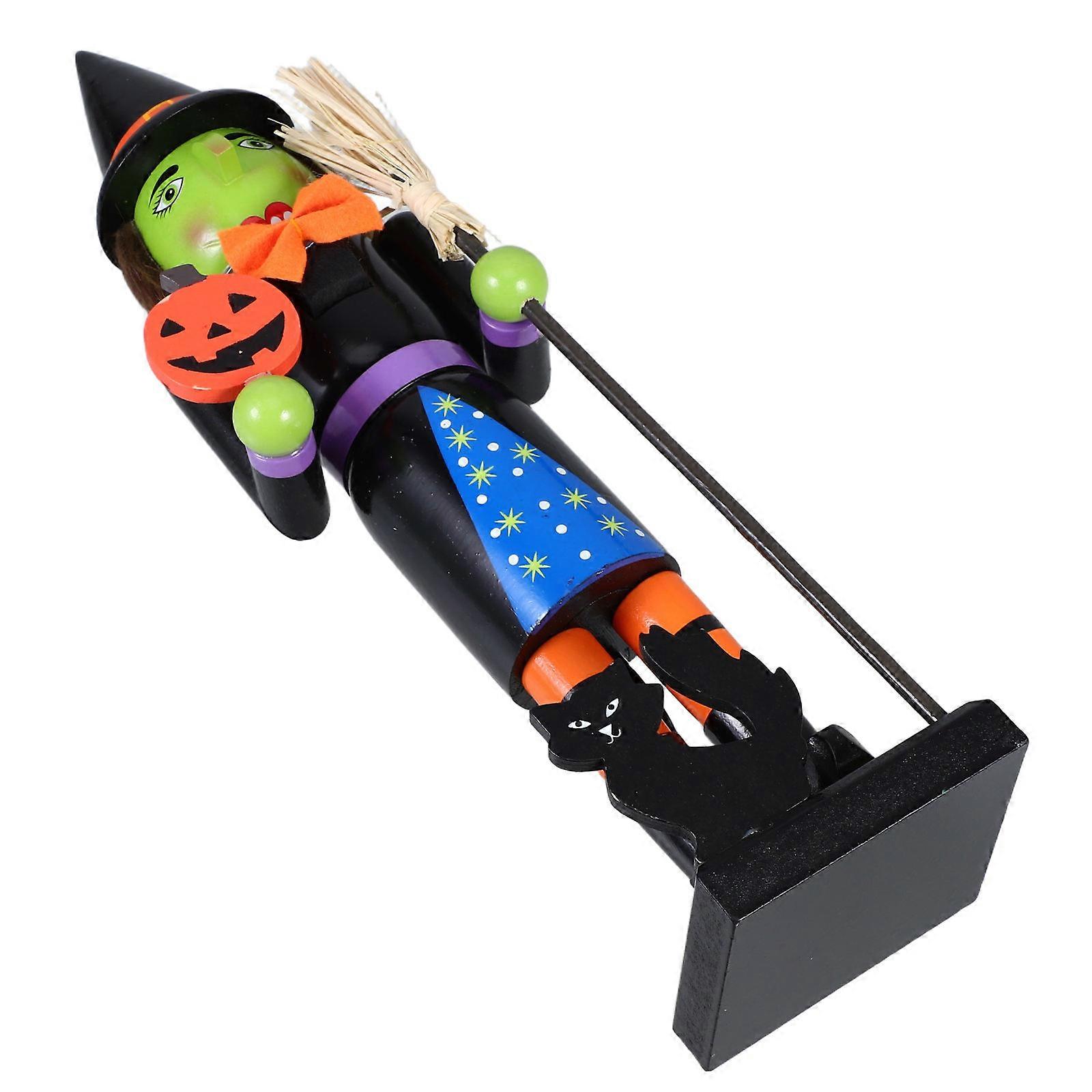 Nutcracker Doll Multi Color Pumpkin Head Home Ornament for Halloween Decor 1Pack