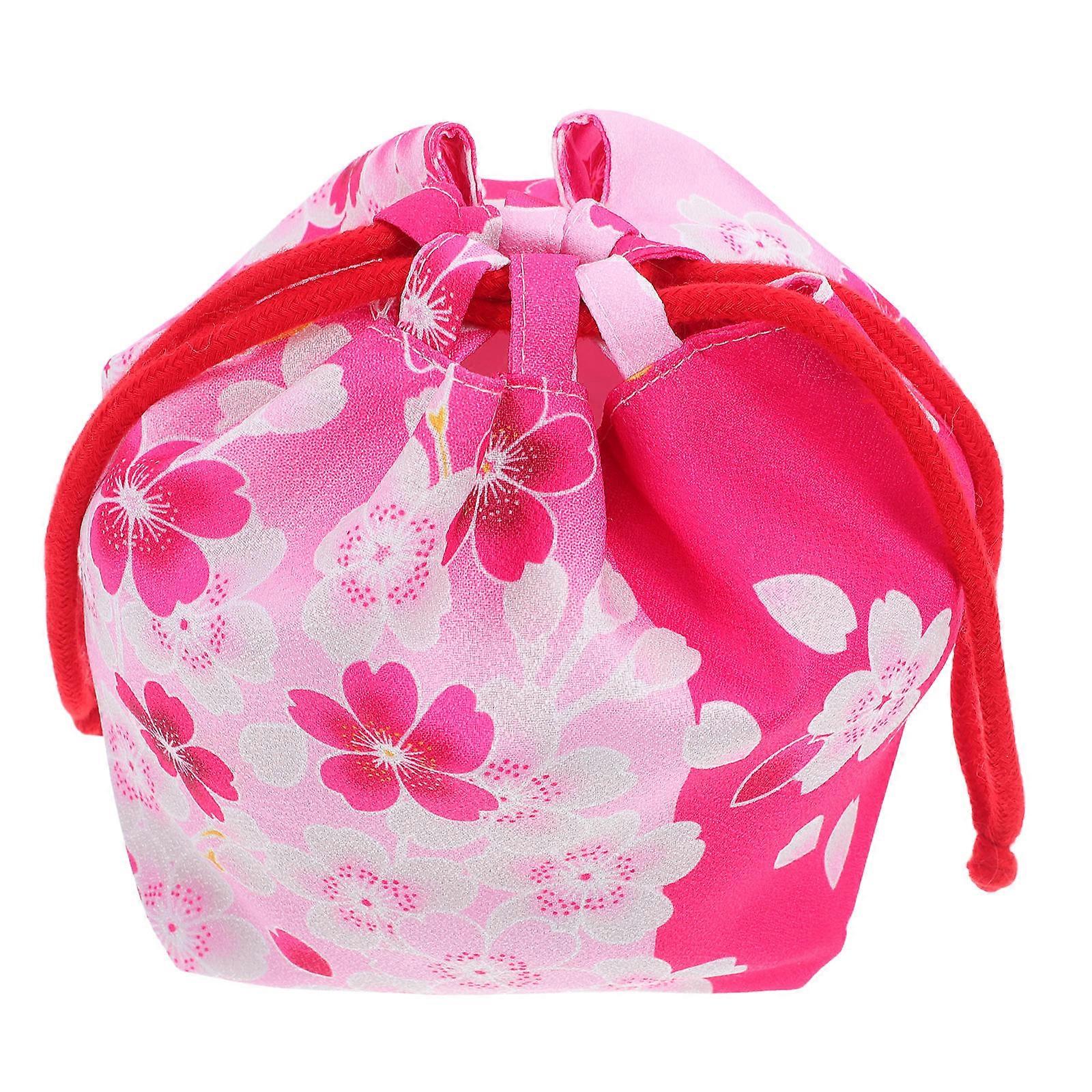 Japanese Style Bag Drawstring Pouch for Storage Coin Rosy Design