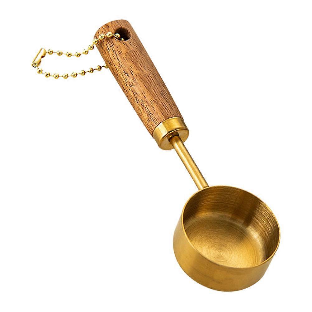 Wood Handle Spoon Kitchen Measuring Set Golden Compact Dispensing Small Quantities 1Set