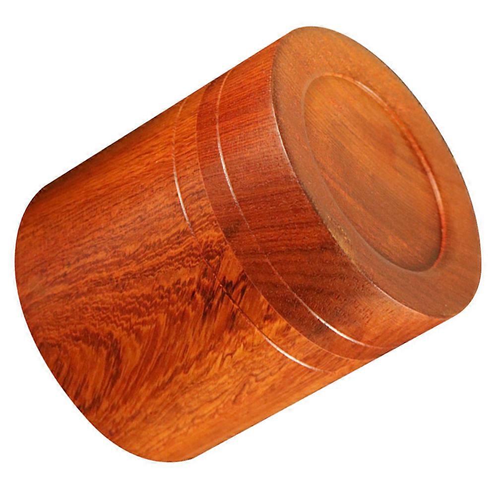 Brown Wooden Tea Canister for Storage with Airtight Seal 2Pcs Set