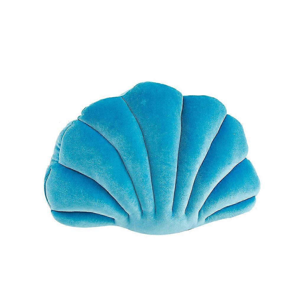 Plush Shell Shape Throw Pillow for Home Use 1Pcs Blue Cartoon Cushion