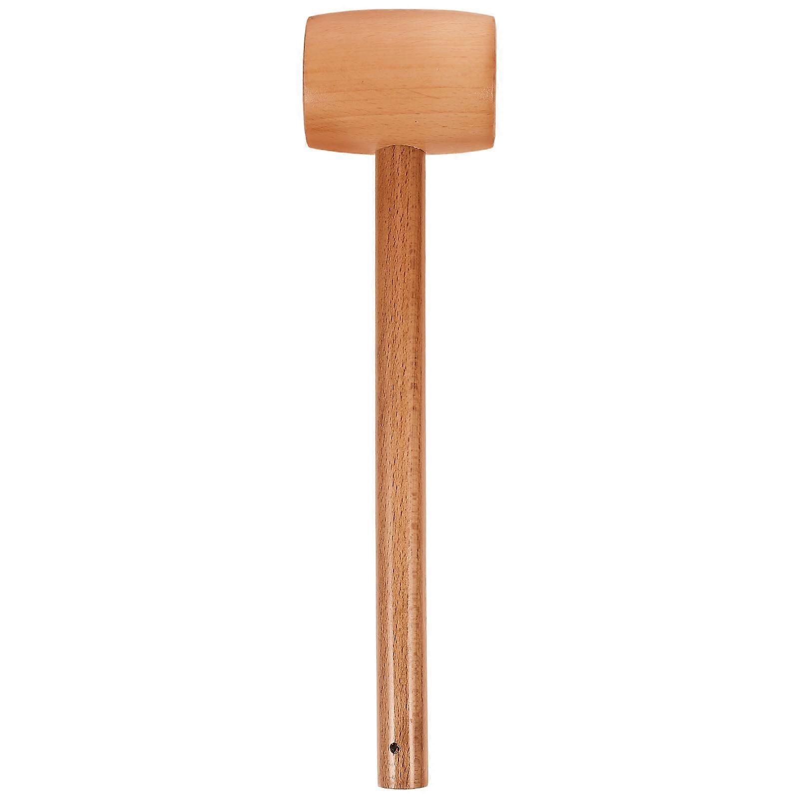 Practical Wooden Egg Hammer Tool for Kids 4Pcs Light Brown Set