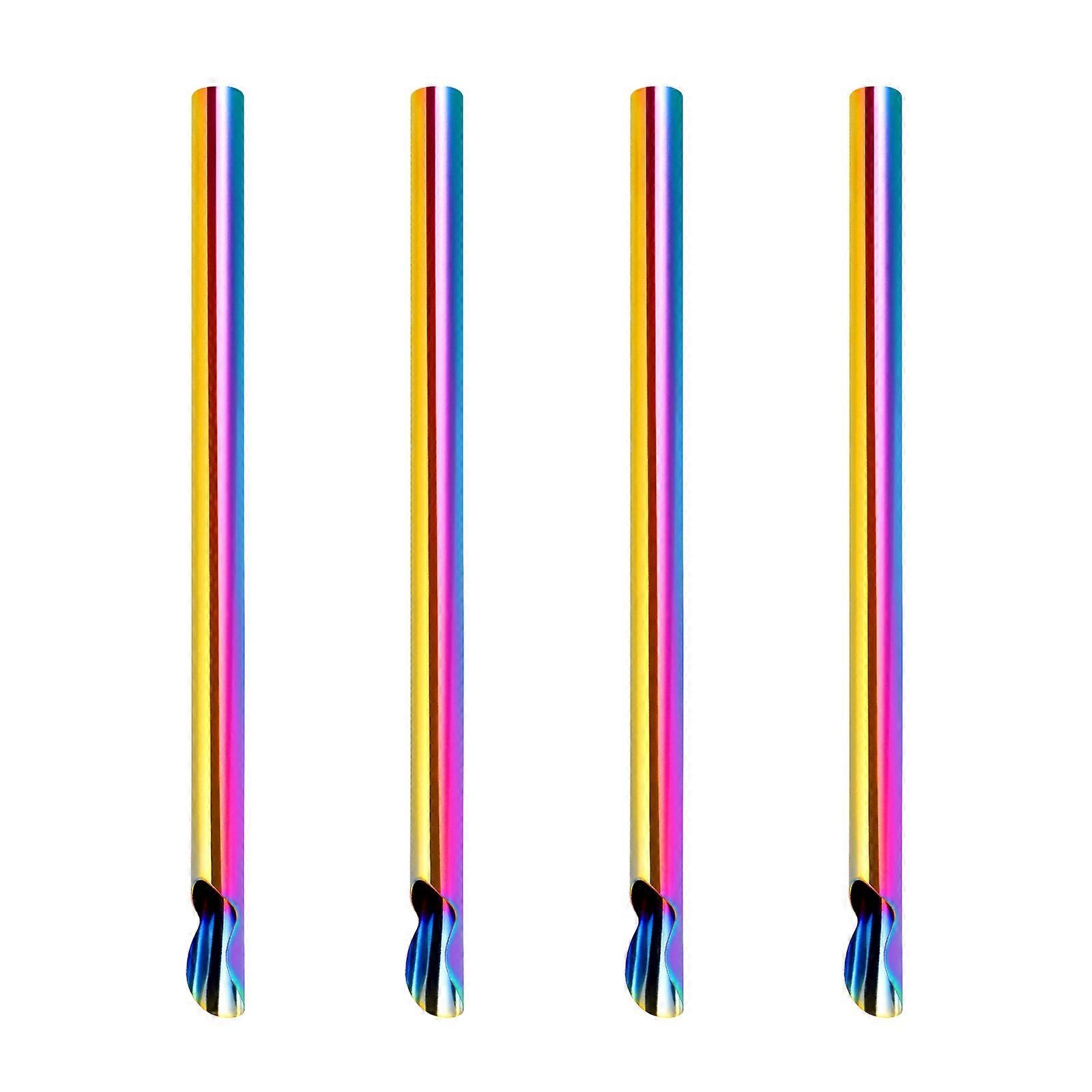 Reusable Straws 4Pcs Multi Color Stainless Steel Straw for Drinking Use Eco-Friendly