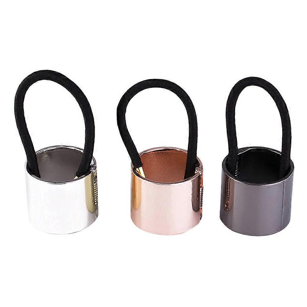 Metal Cylinder Hair Ring for Decoration 6Pcs Durable Hair Tie Ponytail Holders