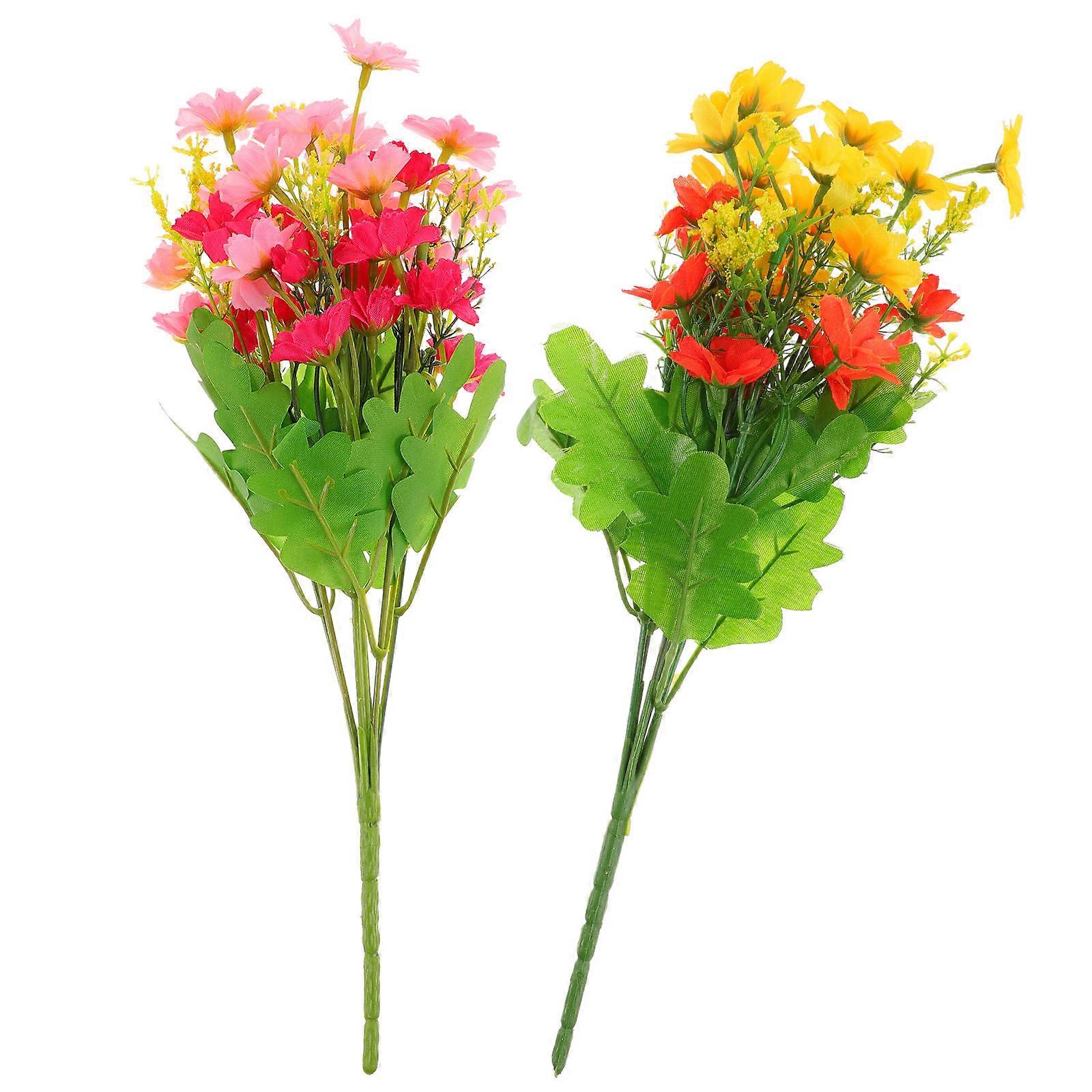 Daisy Bouquet Simulation Flower Arrangement for Decor with 6Pcs Set
