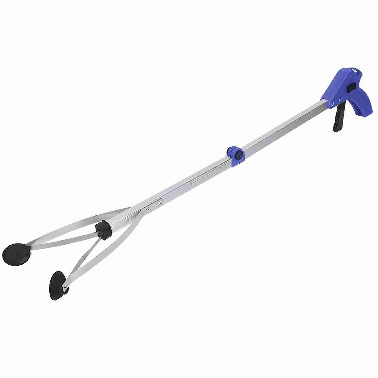Garbage Picker Folding Trash Grabber for Garden Leaves Waste Pick Up(Blue handle)