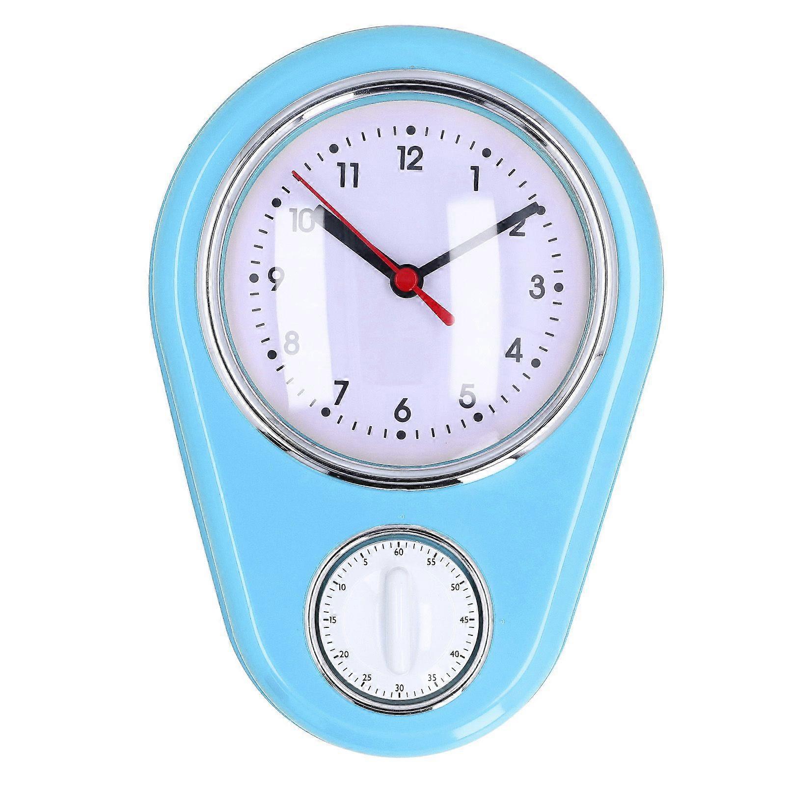 9 Inch Kitchen Timer Wall Clock Multifunction Innovative Precise Time Silent Operation Quartz Clock for Home Kitchen Blue