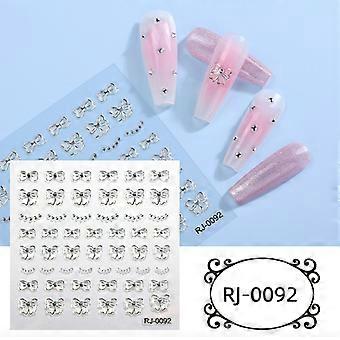 5D Soft Glue Nail Art Stickers, Embossed Glitter Semi-Transparent Star and Moon Design, 60x60mm Bare Chip