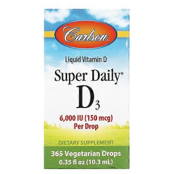 Carlson, Super Daily D3, 150 mcg (6,000 IU), 0.35 fl oz (10.3 ml)
