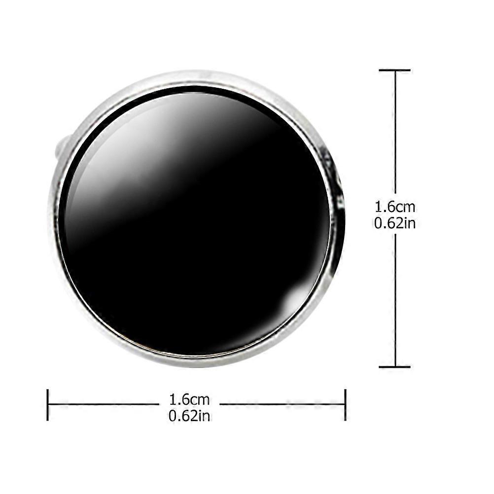 Sleeve Cuff-Link Glass Collar Button for Decoration 2Pcs Black N Letter Pattern