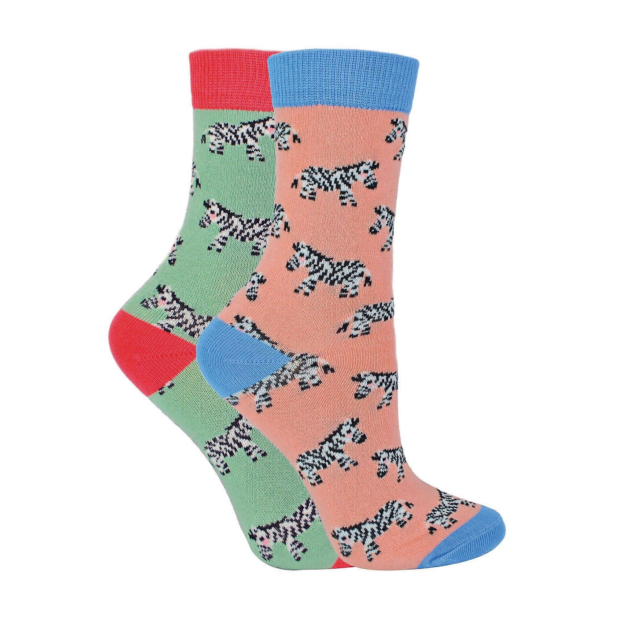 Miss Sparrow - 2 Pairs Girls Animal Patterned Bamboo Socks