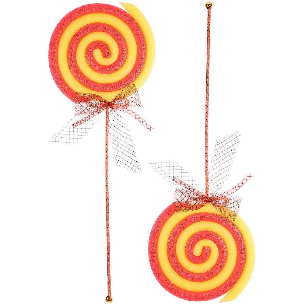 Candy Props Giant Lollipop Decorations Festive Atmosphere Foams Material 2Pcs