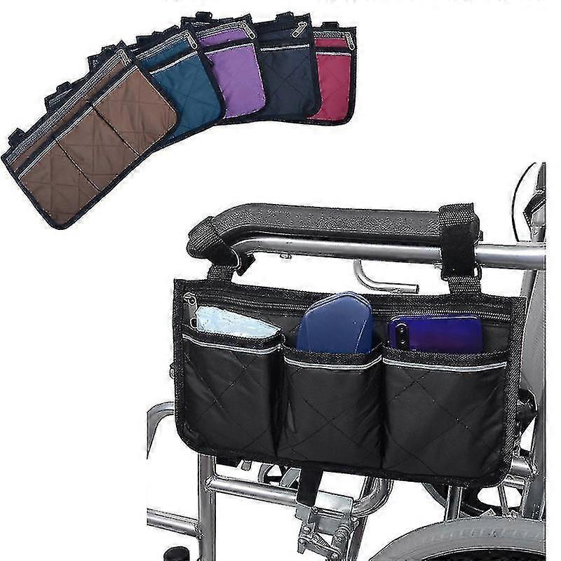 תיק כיסא גלגלים עם כיסים אוניברסלי עמיד למים משענת יד תיק צד כיסא גלגלים ארגונית אחסון