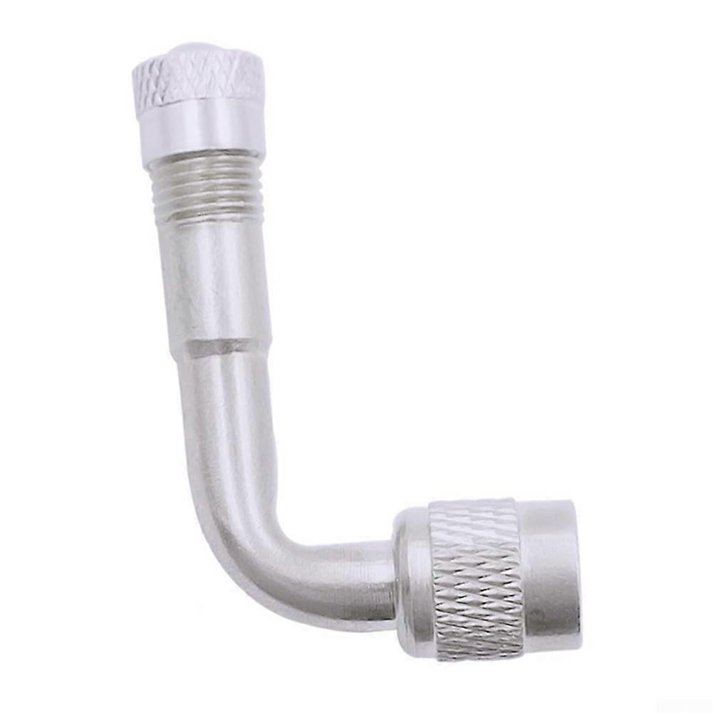 Tire Valve Extension Adapter Brass 45 90 135 Angle Bend For Motorcycle And Car Tire Valves With Core And Cap Silver