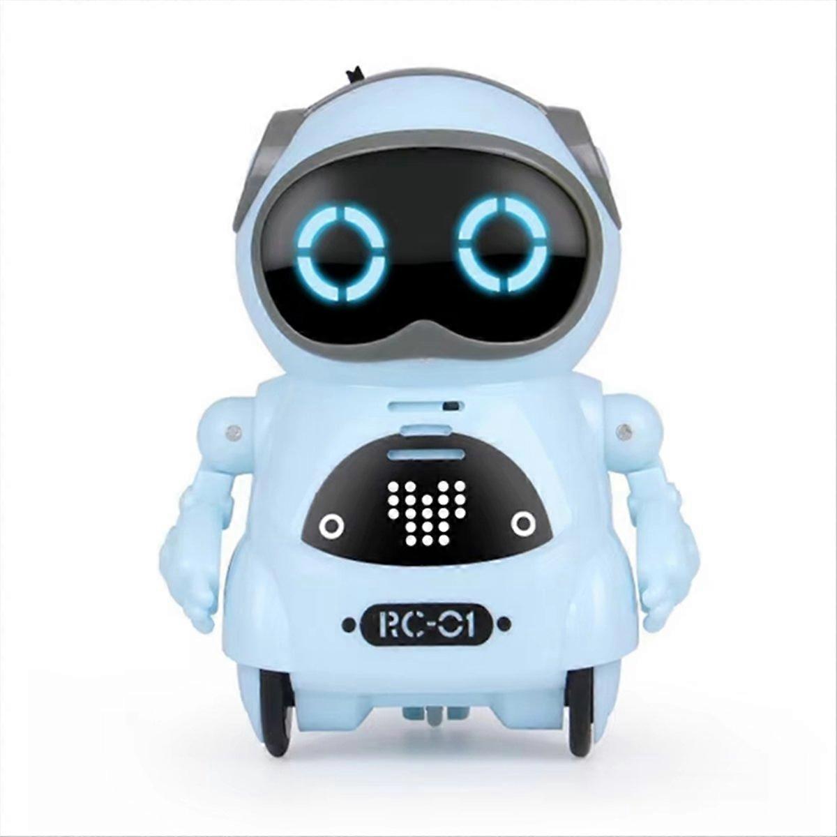 Pocket RC Robot Talking Interactive Voice Recognitions for Kid Blue