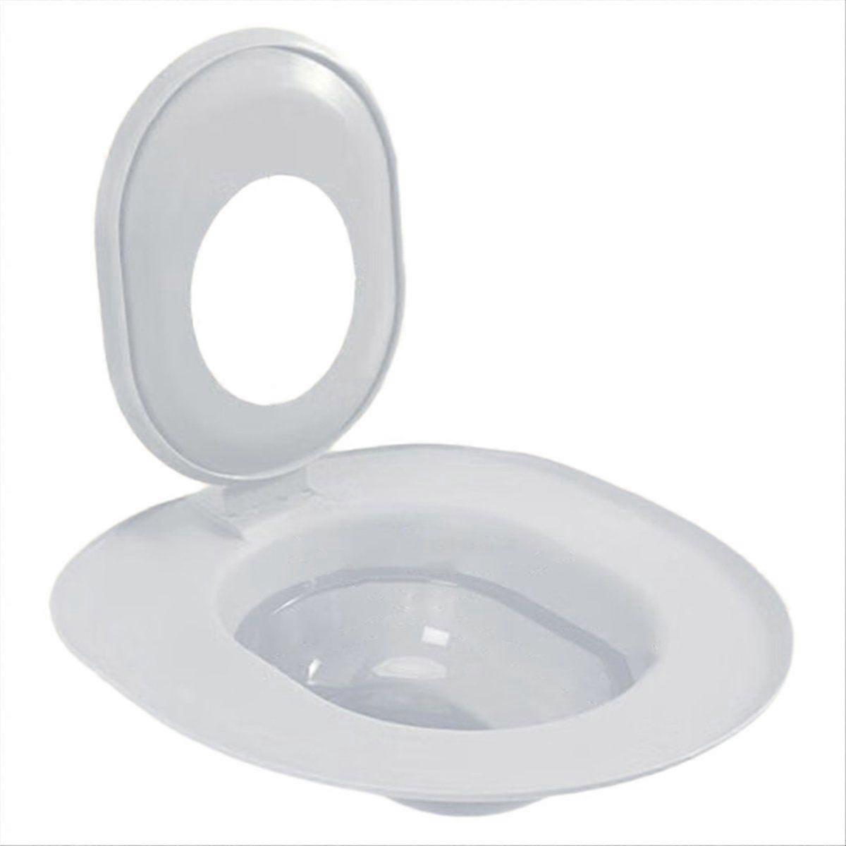 Smart Cat Toilet Training Seat with Non-Slip Oval Design, Includes Pad Box Grey