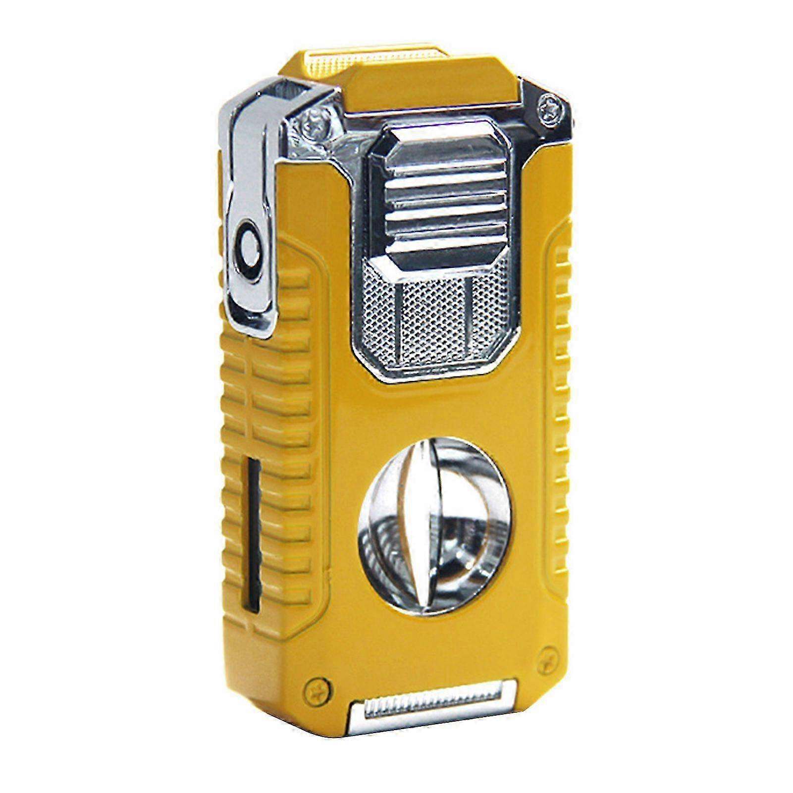 5-in-1 シガーライター Vカッター&パンチ&ドローエンハンサー付き - トリプルジェットフレーム詰め替えブタントーチ、男性へのプレゼントに最適