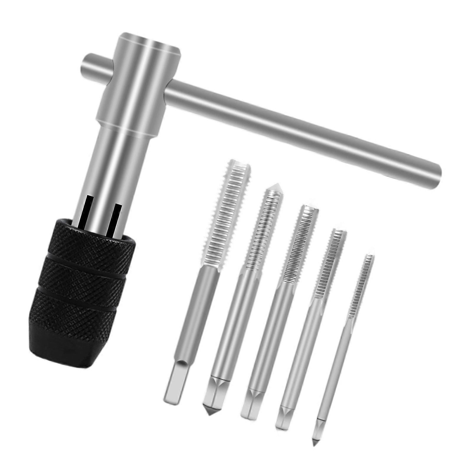 Versatile Manual Tap And Dies Kit T-Handle Tap Wrench Alloy Steel Construction For Standard Thread Creation Multicolor