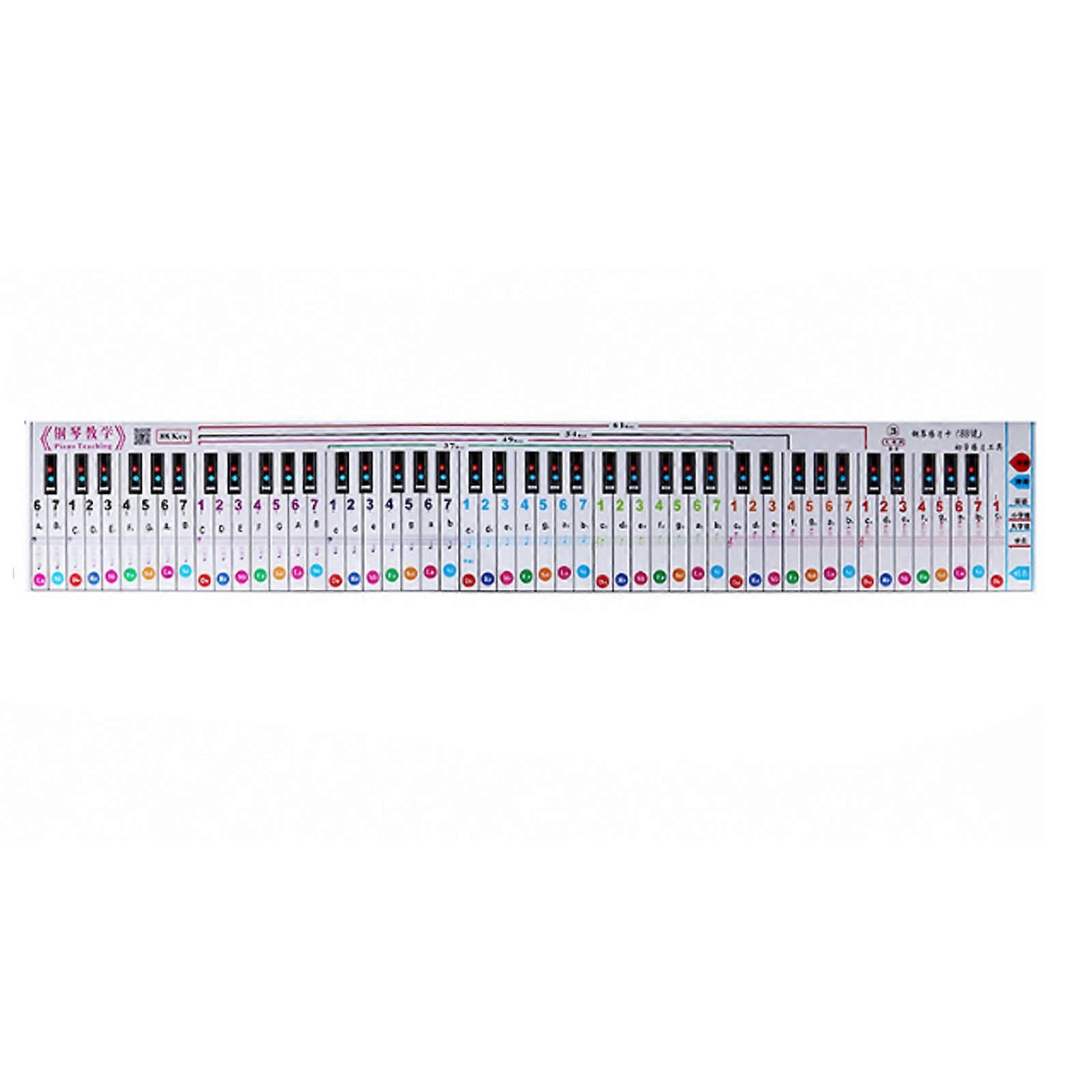 Portable 88 Key Piano Reference Sheet PP Texture Ergonomic Piano Notation System Piano Learning Aid for Piano Learning Multicolor
