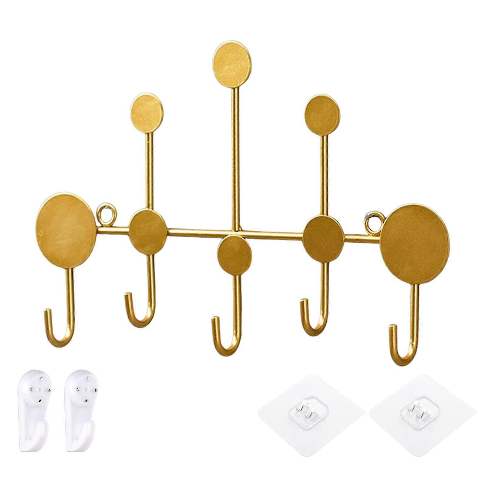 Αυτοκόλλητος κομψός γάντζος σχήματος για το πίσω μέρος της πόρτας χωρίς διάτρηση κρεμάστρα πετσετών για την οργάνωση του σπιτιού και τα είδη γραφείου Χρυσός