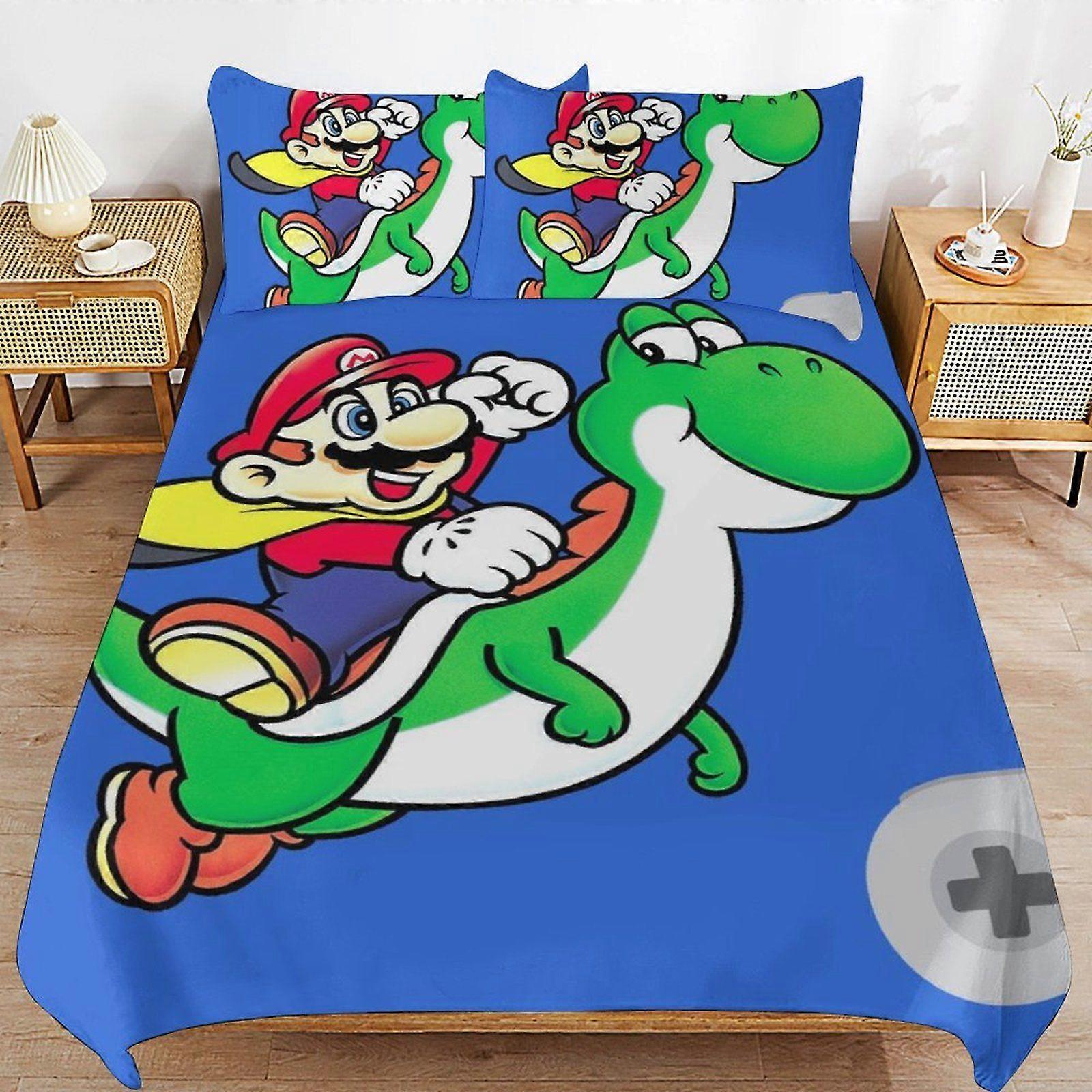 W652 Yoshi Super Soft Bedding Quality Stitch Lightweight Zipper Feature Duvet Cover Sets for Sleeping M652