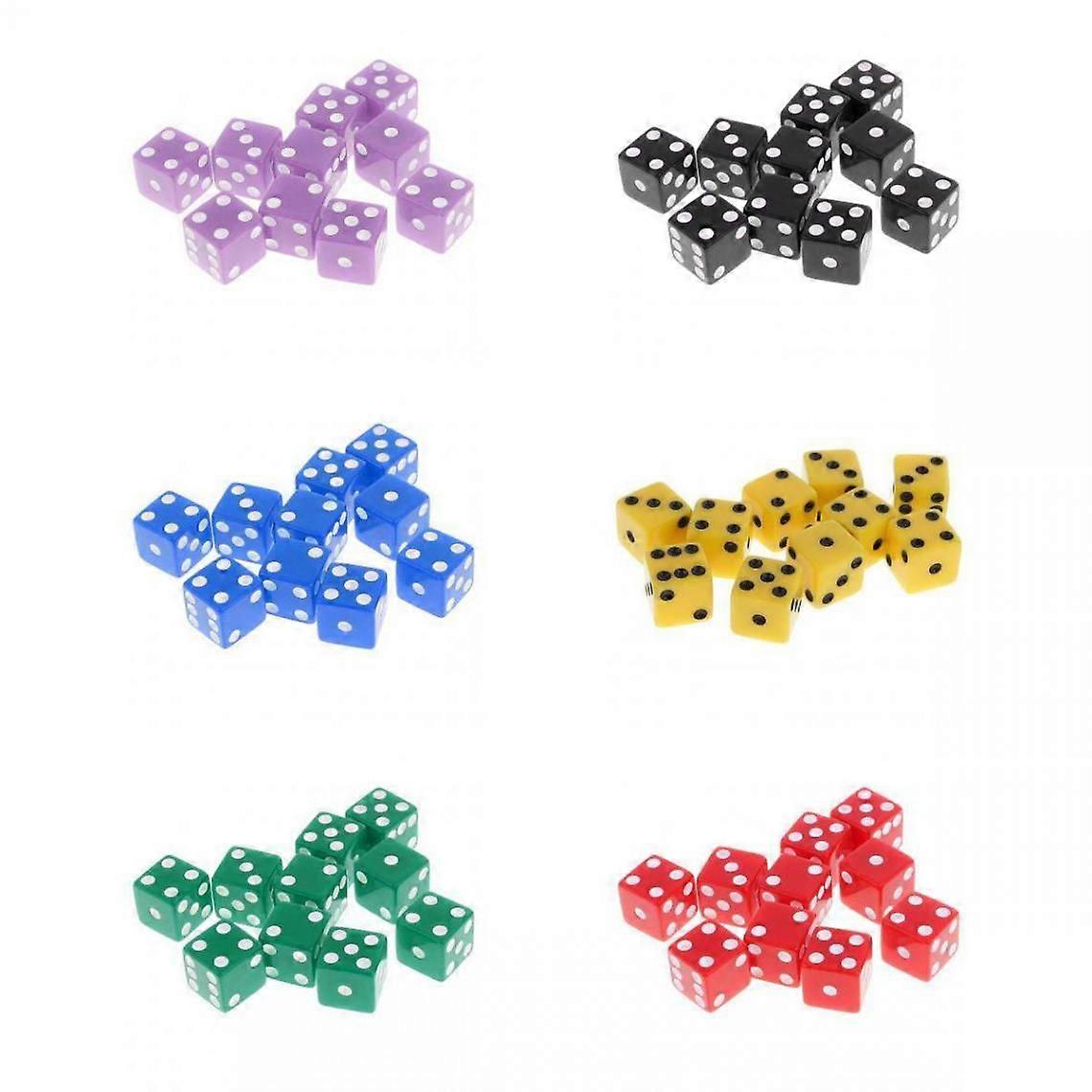 60pcs D6 Six-Sided Digital Dice for D&D Trpg Ktv Party Fun Board Games Toys