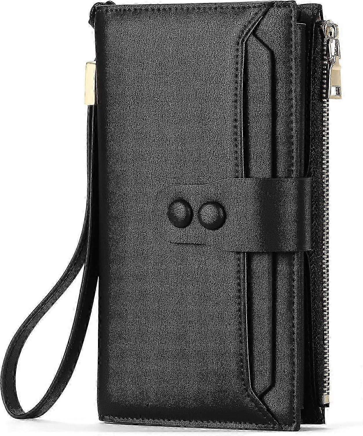 Large Women's Wallet  Leather RFID Blocking Multi Card Organizer Wristlet