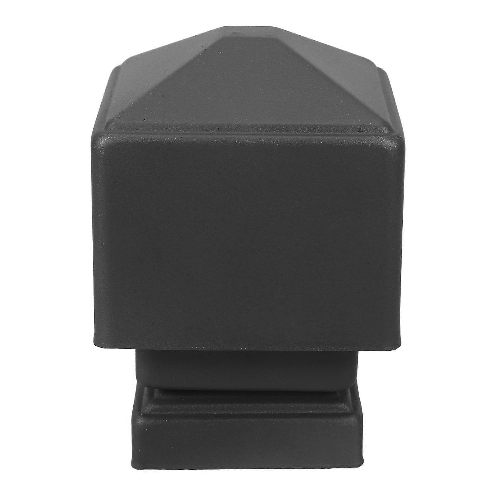 Metal Fence Post Cap 3x3 - Actual Inner 2.4" X 2.4" Square Pyramid Deck Post Cap - Dark Grey Matte Finial Cover For Guardrail Railing Wood Piling Mail