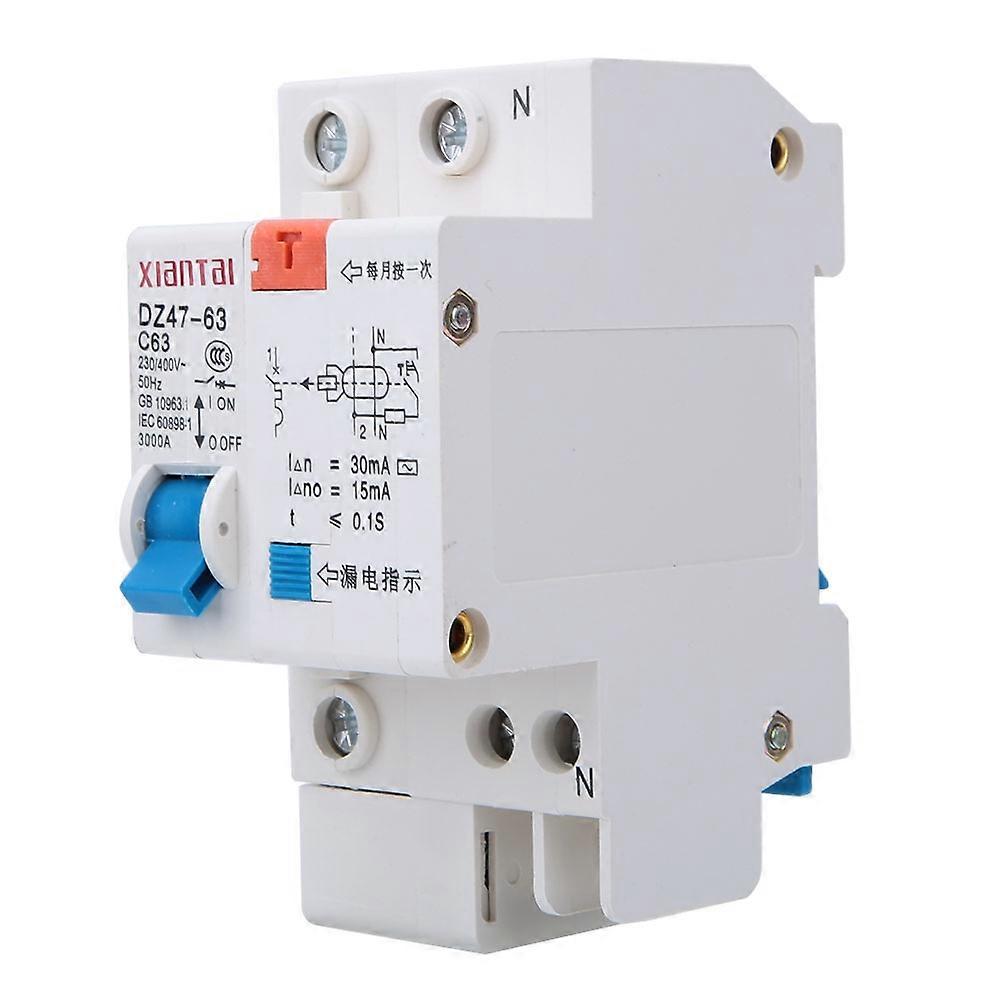 DZ47LE 1p  N 230V-400V 50HZ 60A 4KA C Type Residual Current Circuit Breaker