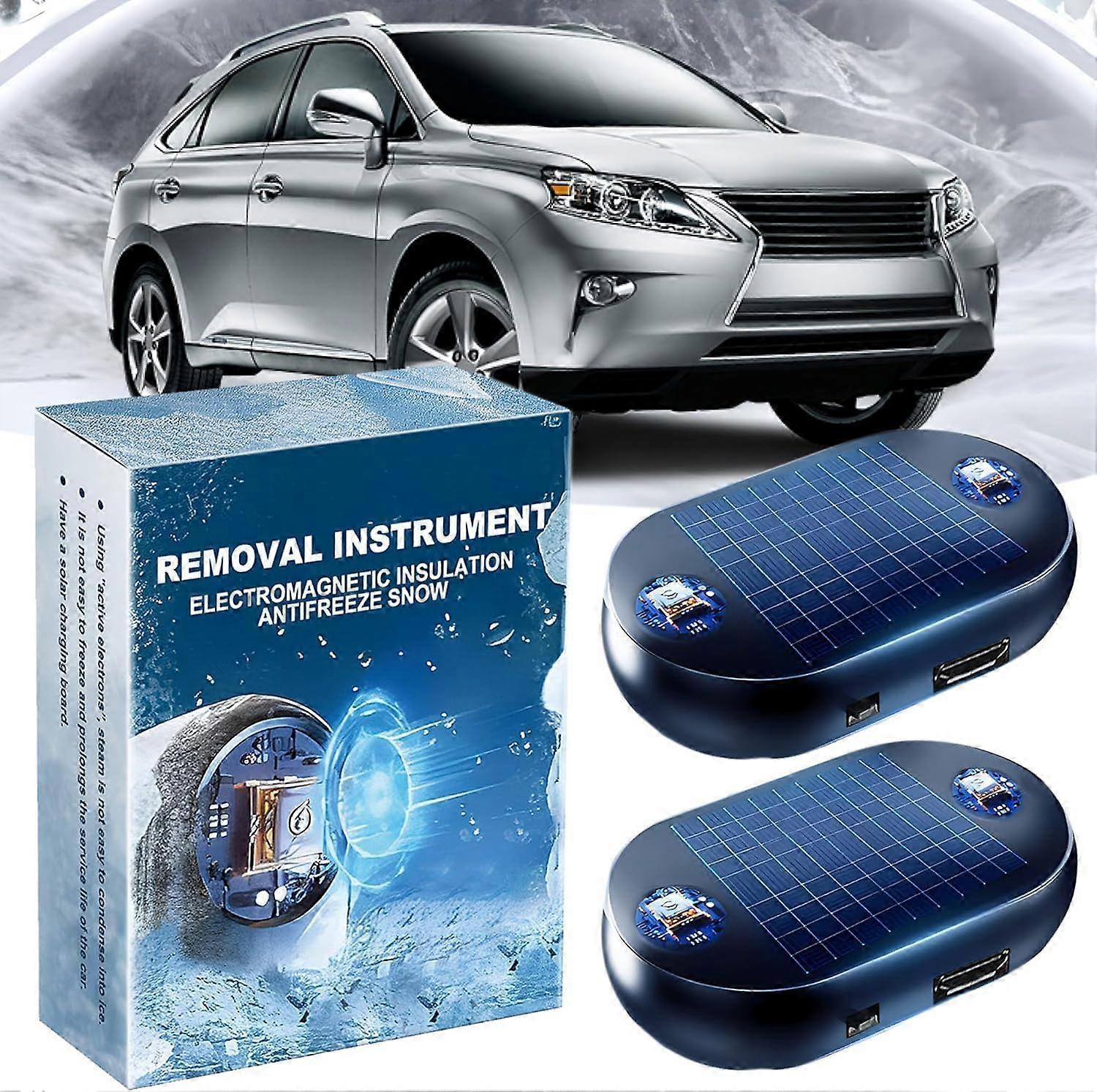 2Pcs Antifreeze Electromagnetic Car Snow Removal Device, Car Defroster, Electromagnetic Car Deicer, Fast and Efficient Kinetic Molecular Heater