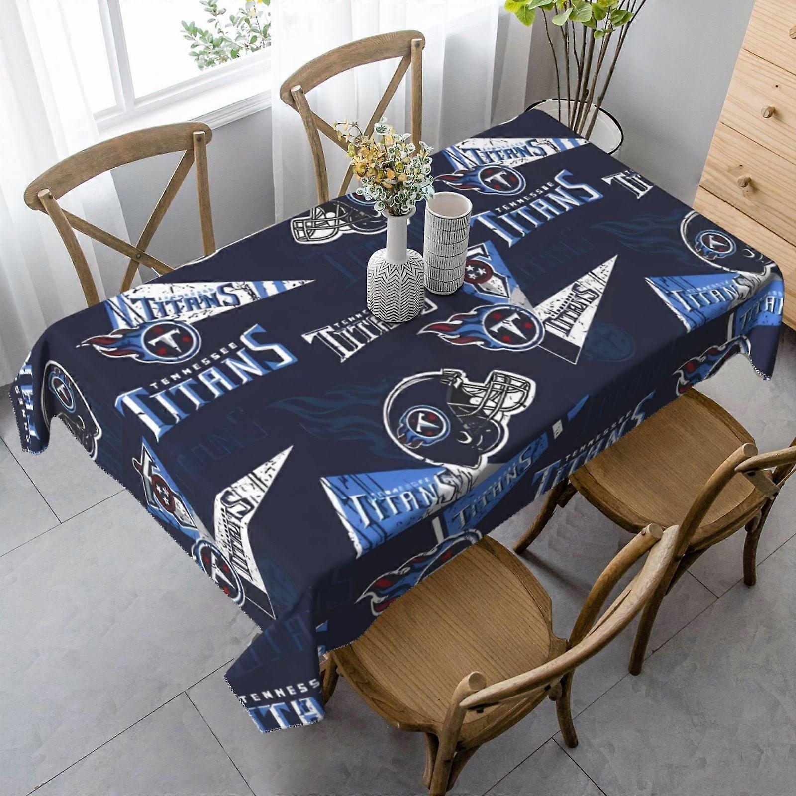 Titans Tablecloth Rectangular, Compatible with Outdoor Picnic, Wedding, Camping - Reusable, Washable, Wrinkle Resistant for Indoor Dining & Parties