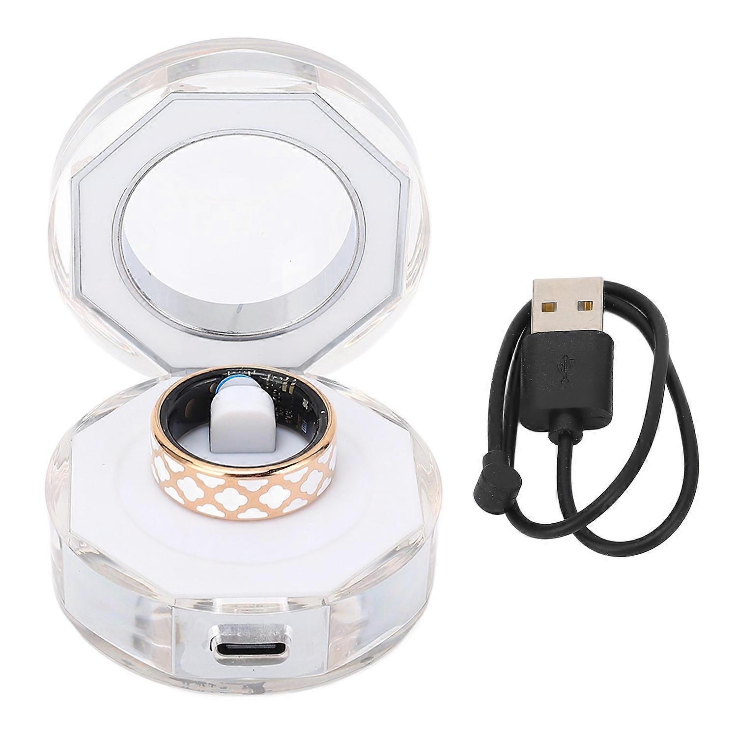 Smart Ring with Charging Case APP Display Screen IP68 Proof Multiple Sports Modes Smart Fitness Ring