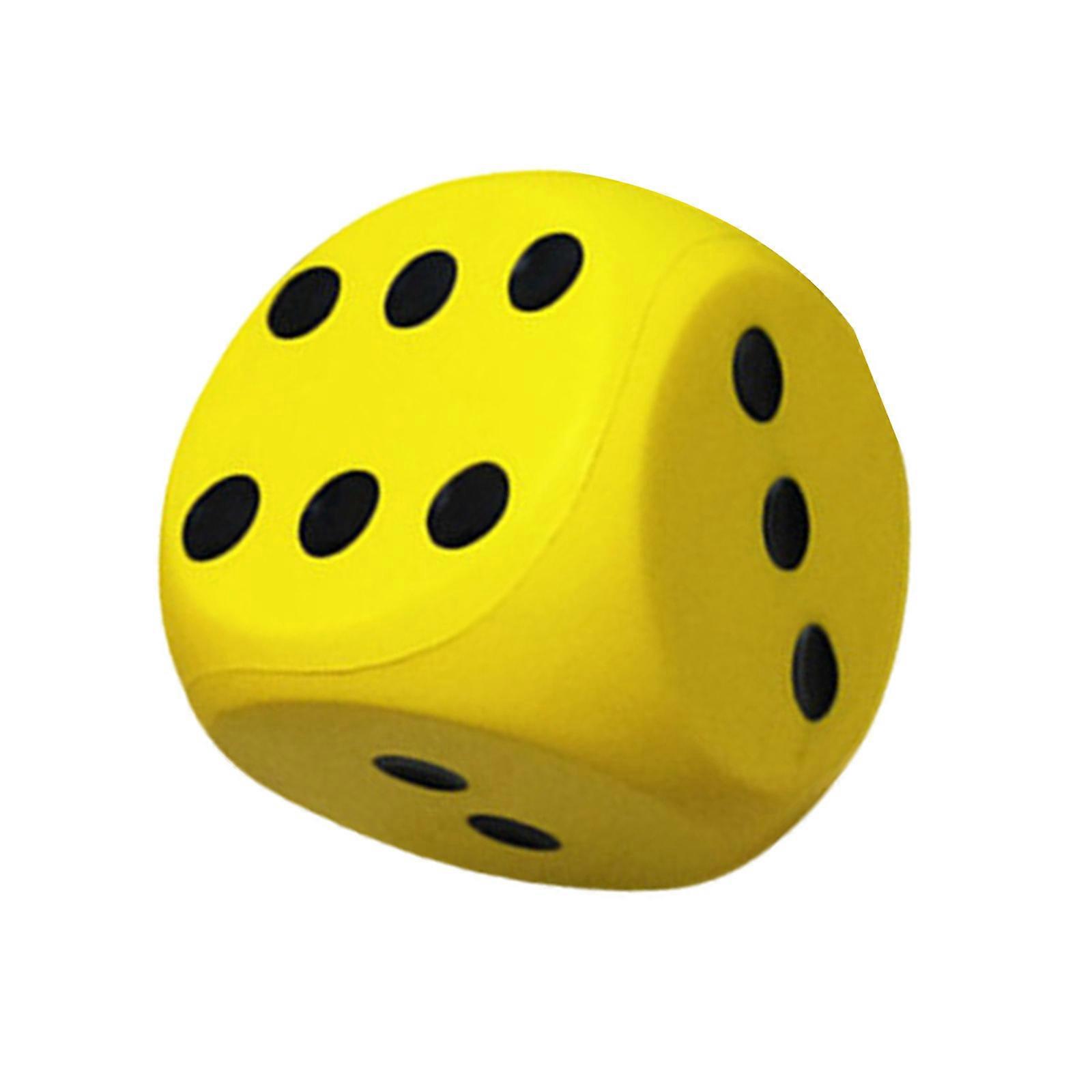 15cm Foam Dices with Rounded Edges, Indoor Outdoor Dices Soft Sponge Dices For Family Game, School Game Educational Toy  Yellow