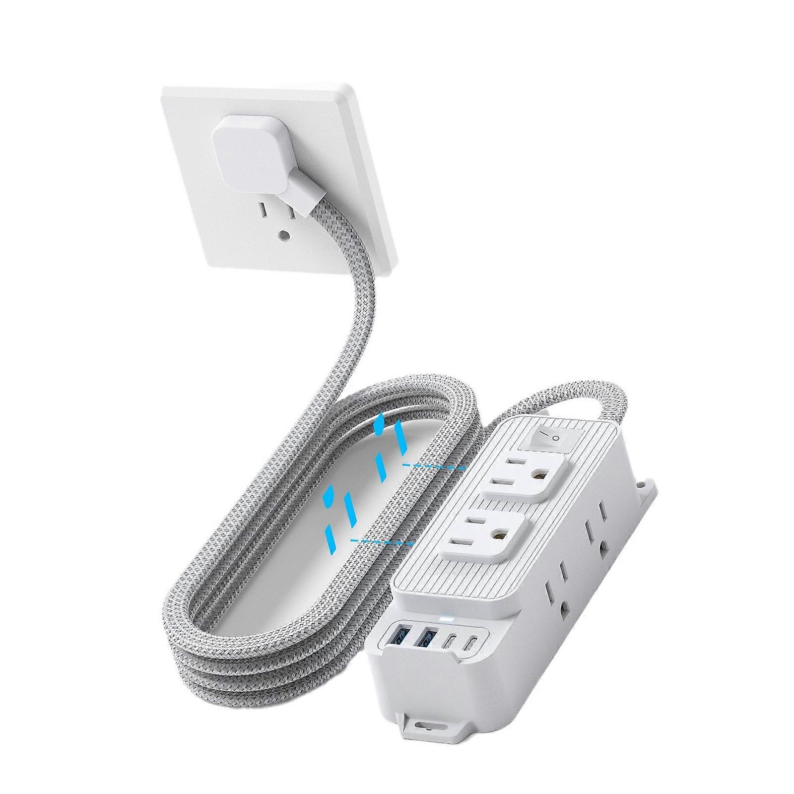 Multitap Power Strips US Plug with 6 Outlets Extension Cord Wall Socket Extender Surges Protectors Home Office Multicolor