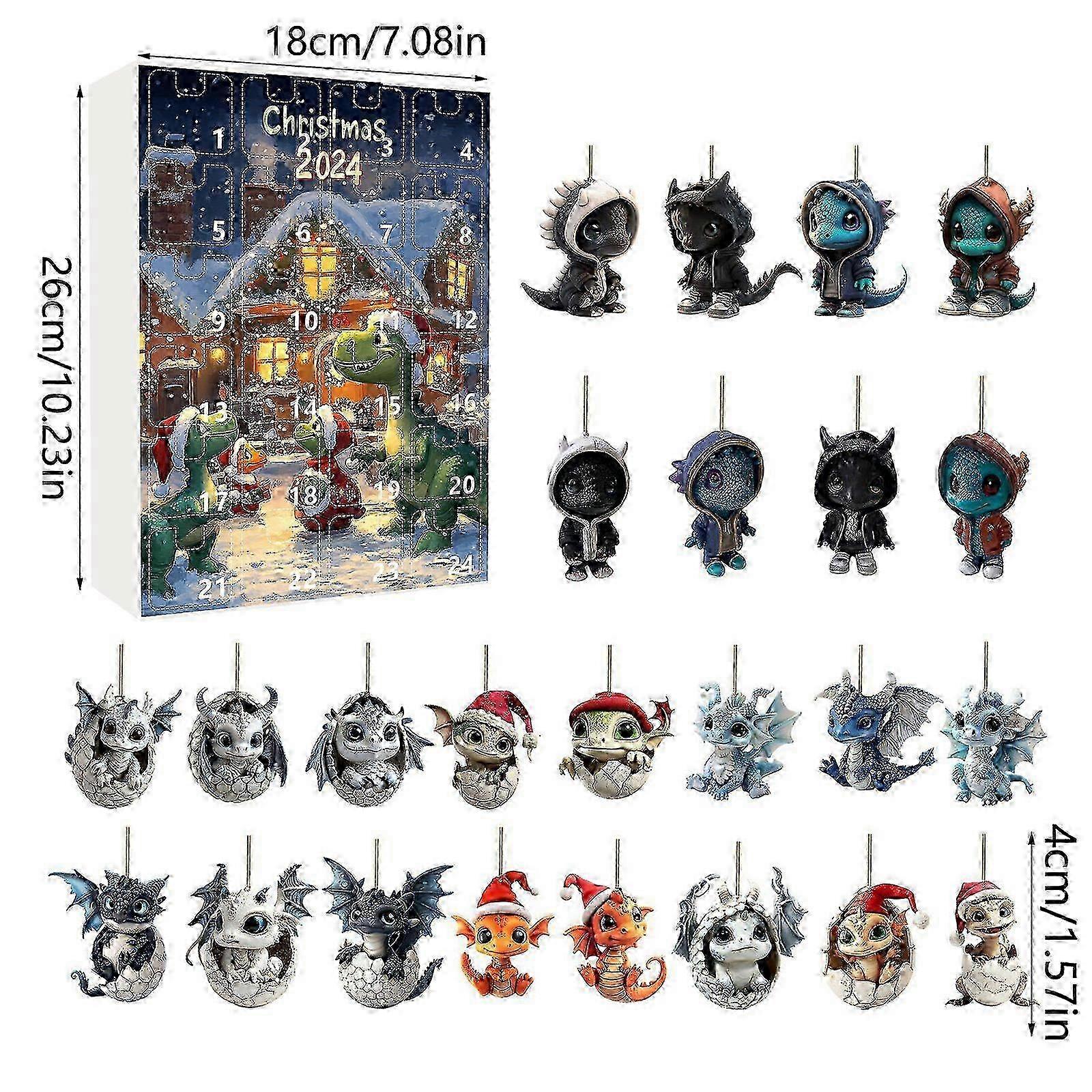 Mini Acrylic Dragon Advent Calendar for Christmas Countdown Display