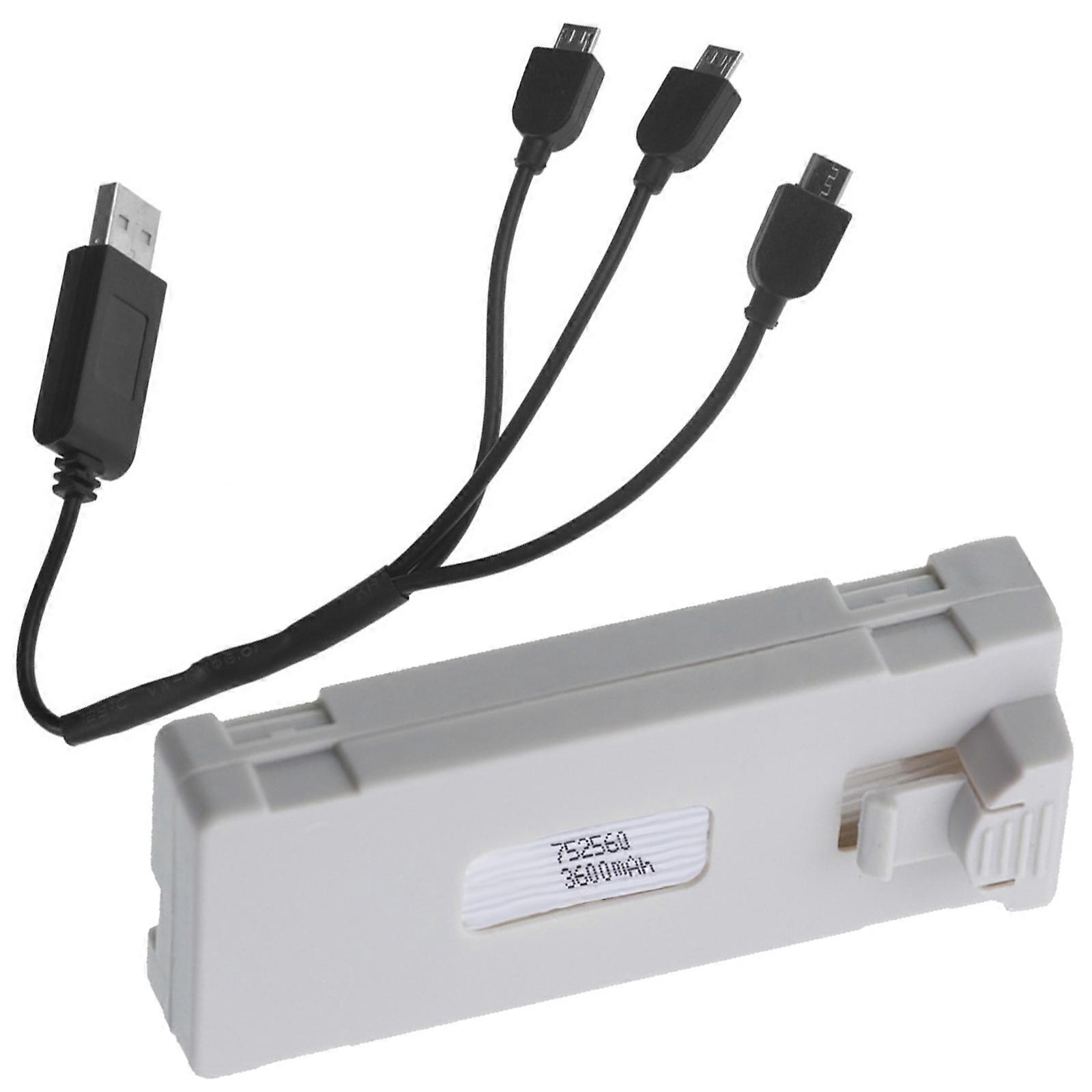 Universal 3600mAh LiBattery for E88/E99/E89/P1/K7/E55 Drones Lithium batteries Compactly Design Safe Charging Protections  Gray