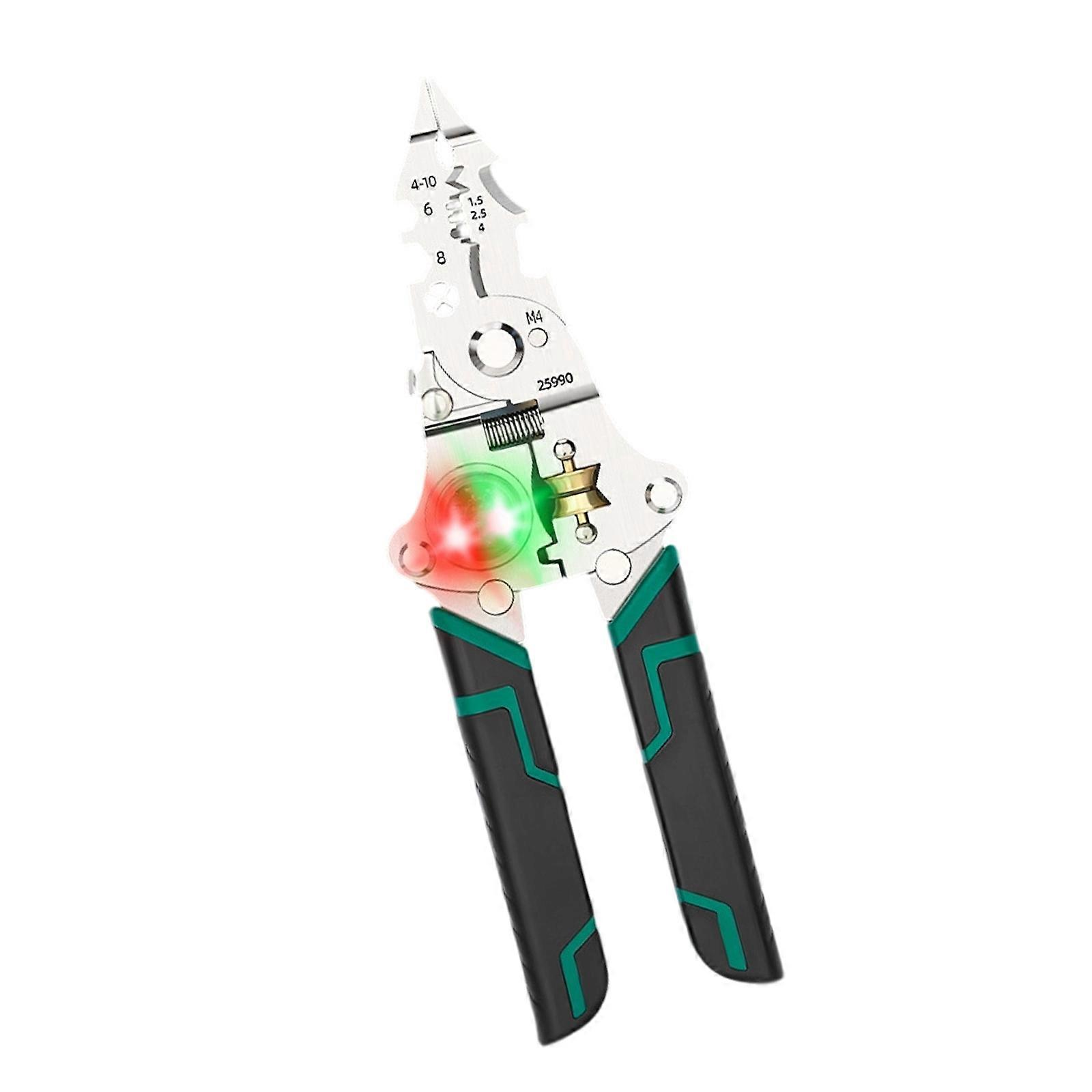 Foldable Wire Stripper For Electricians With Voltage Testing Capability Insulation Stripping Tool Metal Ergonomic Design Multicolor