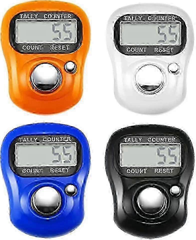 4 Pieces Electronic Lap Counter, 5 Digit Resettable Finger Counter, Electronic Counter