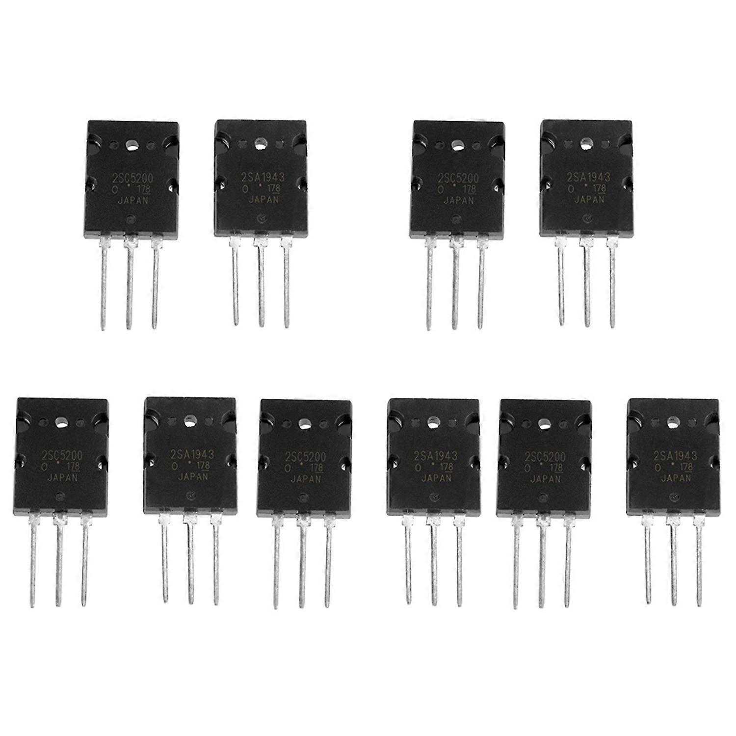 5 Pair Black 2SA1943 2SC5200 High Power Matched Audio Transistor