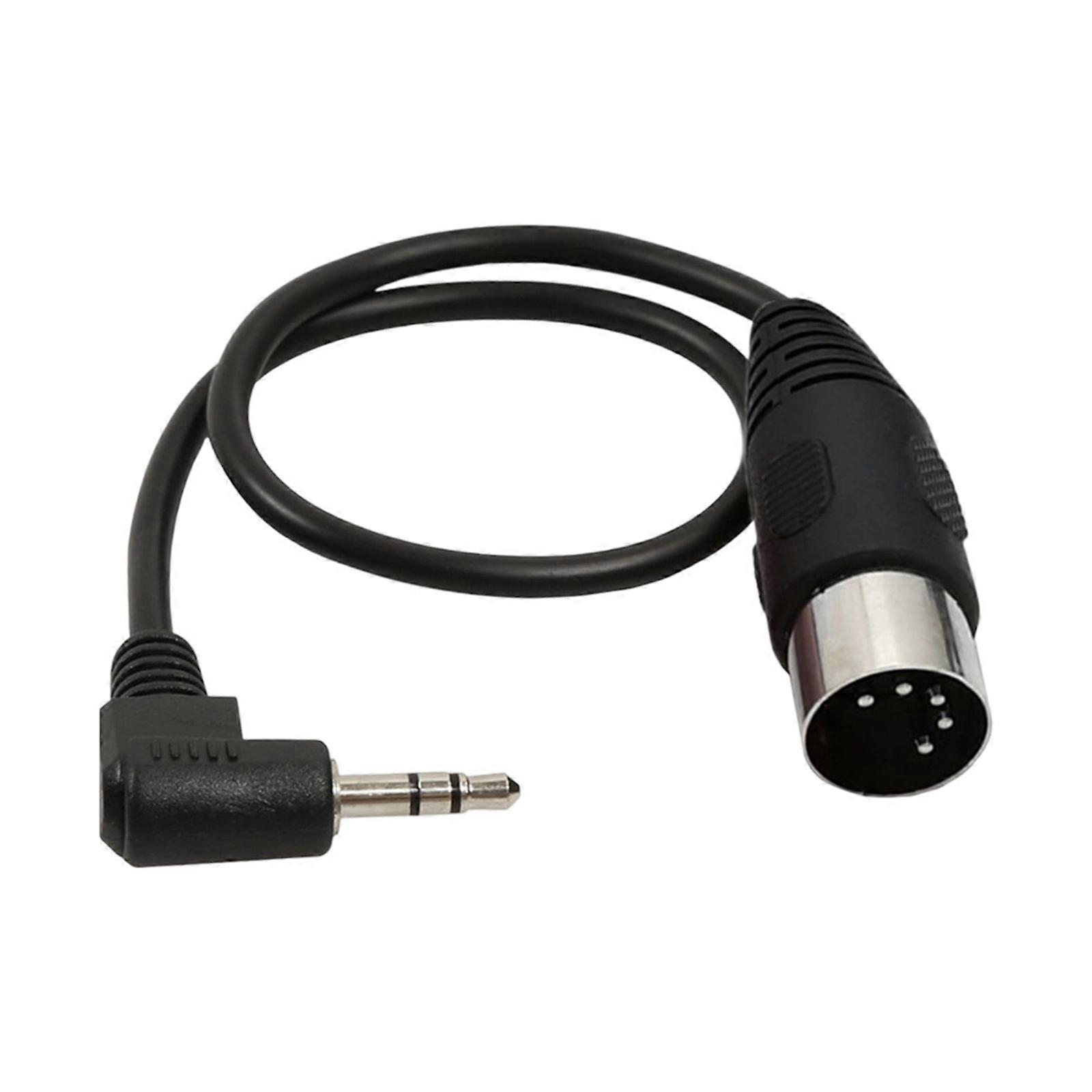 Professional 3.5mm Angled Auditory DIN5P 5Pin Adapter Cord Seamlessly Connection for Studio Gear Multicolor